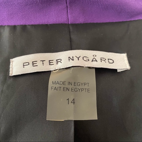 Peter Nygard Royal Purple One Button Blazer - Picture 7 of 8